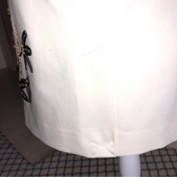 Worth Off White With Kaiki Green Tan Beaded Emebllishments New Size 6 - Picture 12 of 16